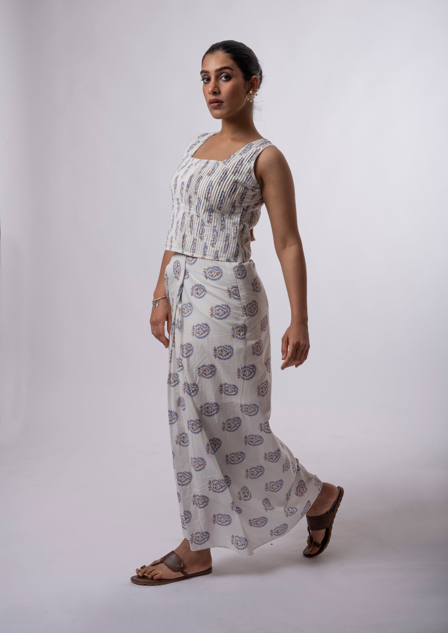 Ami Dhoti Skirt & Pleated Top Set
