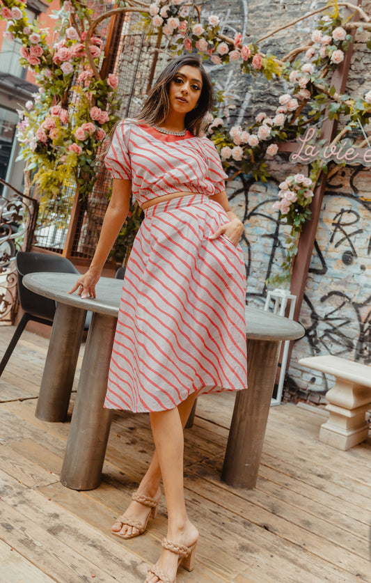 Arya Striped Crop Top