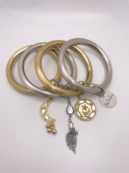 Gold & Silver Mixed Bangle Stack